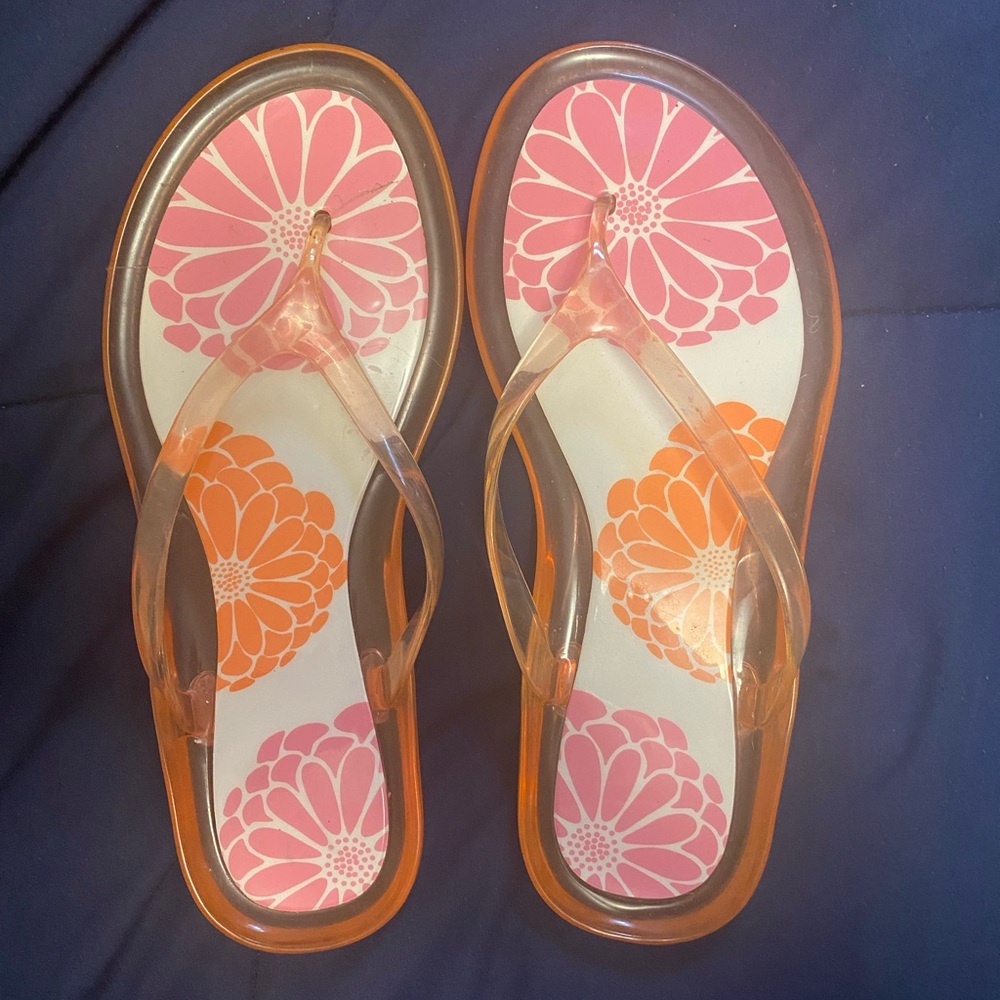 Gel Floral Flip Flops